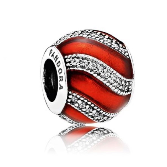 Pandora Red Enamel CZ Adornment Charm - Picture 6 of 6